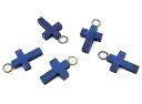 ラピスラズリ 【天然石チャーム】 クロス十字架モチーフペンダントパーツ チャームパーツ 約18x13x3mm 《1個》