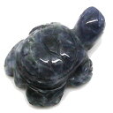 ソーダライト 【天然石パーツ】 置物 パーツ 動物 亀 カメ かめ 横に貫通穴 約29x20x10mm 《1個》