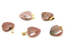 ロードナイト 【天然石パーツ】 ハートペンダントパーツ 約15x15x4mm 《1個》 モチーフパーツ