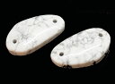 ハウライト 【天然石パーツ】 穴あきパーツ いろいろなパーツ 約39x22x7mm 穴径:約 3mm 《1個》
