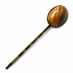 ヘアピン 天然石飾り付タイガーアイ