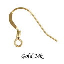 ゴールド 14金 【ピアスパーツ】 フラットタイプ L15xW7.4mm 《1ペア》 イエローゴールド K14/14K