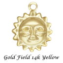 14Kイエロー 【チャーム】 SUN 太陽 《1個》 ゴールドフィルド K14GF アクセサリーパーツ 金具 14KGF