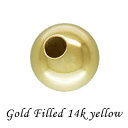 14kイエロー 【ラウンドビーズ】 プレーン 2mm 《100個》 ゴールドフィルド K14GF アクセサリーパーツ 金具 14KGF