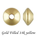 14Kイエロー 【ロンデルビーズ】(そろばん型) 7.8x5.1mm 《5個》 ゴールドフィルド K14GF アクセサリーパーツ 金具 14KGF