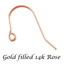14Kピンク ゴールドフィルド ローズ 【ピアスフックパーツ】 約 L20mm 《5ペア》K14GF アクセサリーパーツ 金具