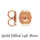 ピアスキャッチ 約3.8x4.6mm 《10ペア》 14Kピンク ゴールドフィルド ローズ アクセサリーパーツ 金具