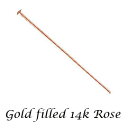 ゴールドフィルド 【Tピンパーツ】 T0.50xL38.1mm 14Kローズ 《10本》 ピンク K14GF アクセサリーパーツ 金具
