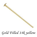 ゴールドフィルド 【Tピンパーツ】 T0.50xL50.8mm 14Kイエロー 《10本》 K14GF アクセサリーパーツ 金具
