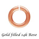 丸カン 切れ目あり 約4x0.64mm リングパーツ 《100個》 14Kピンク ゴールドフィルド ローズ K14GF アクセサリー金具 fr01-14p