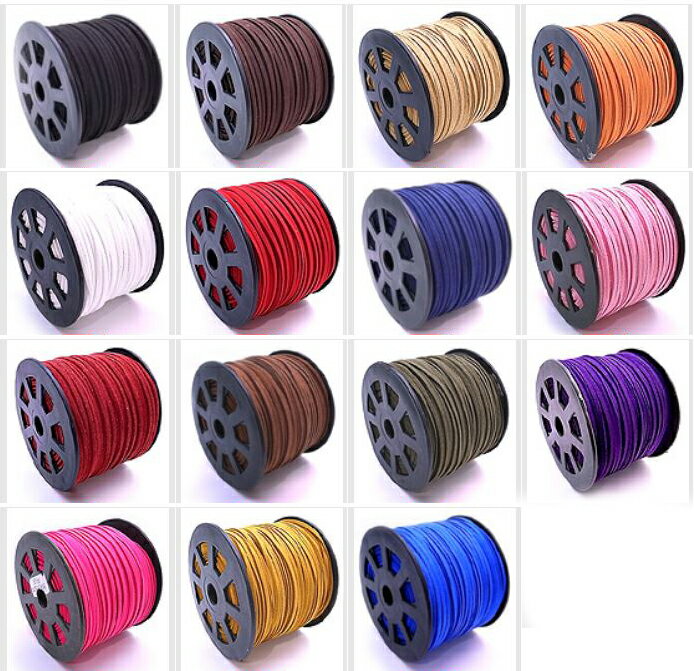 スエードコード 紐 スエード/合成皮革 約幅3mmx長さ90m 各種カラー