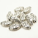 メタルビーズ パーツ メタル合金 11x6x3mm シルバーカラー 《50g》 金具