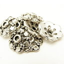 メタルビーズ パーツ メタル合金 14x14x3mm シルバーカラー 《50g》 金具