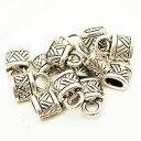 メタルビーズ パーツ メタル合金 約10x6x4x穴径3mm シルバーカラー 《50g (約50個)》 金具
