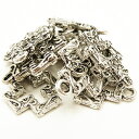 メタルビーズ パーツ メタル合金 約21x16x3x穴径2mm シルバーカラー 《50g (約30個)》 金具