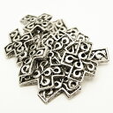 メタルビーズ パーツ メタル合金 約21x16x3x穴径2mm シルバーカラー 《50g (約35個)》 金具