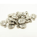 メタルビーズ パーツ メタル合金 約11x8x3x穴径2mm シルバーカラー 《50g (約85個)》 金具