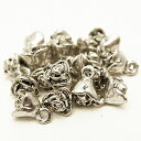 メタルビーズ パーツ メタル合金 約8x6x6x穴径1mm シルバーカラー 《50g (約70個)》 金具
