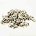 メタルビーズ パーツ メタル合金 約10x9x2x穴径2mm シルバーカラー 《50g (約95個)》 金具