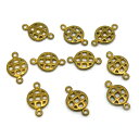 メタル合金パーツ 約11x7x1.6mm (丸カン内径0.7mm) ゴールドカラー 《10個》 金具(3)