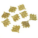 メタル合金パーツ 約20x20x1mm (丸カン内径1.2mm) ゴールドカラー 《10個》 金具(3)