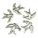 メタル合金パーツ 約24x19x2.3mm (丸カン内径1.6mm) シルバーカラー 《5個》 金具