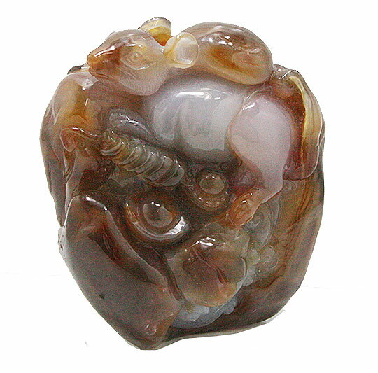 彫刻 1点もの アゲート瑪瑙 ねずみ 天然石　原石 コレクション パワーストーン スピリチュアル ヒーリング