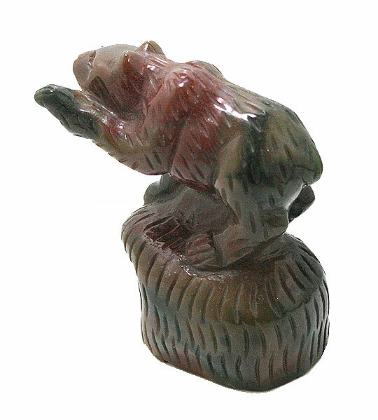 彫刻1点もの ブラッドストーン 熊　天然石 原石 コレクション 置物 インテリア パワーストーン スピリチュアル ヒーリング