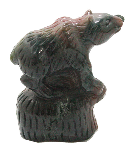 彫刻1点もの ブラッドストーン 熊　天然石 原石 コレクション 置物 インテリア パワーストーン スピリチュアル ヒーリング