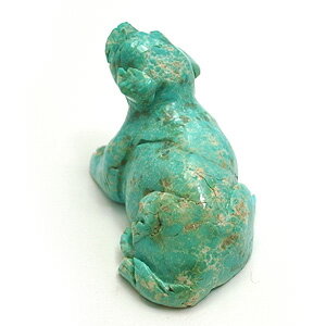 彫刻1点もの ターコイズ トルコ石 犬 いぬ ドッグ 天然石 原石 コレクション 置物 インテリア