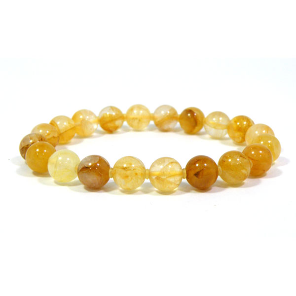 ヘマタイトインクォーツ 【1点もの ブレスレット】 約10mm 約20cm 天然石 パワーストーン