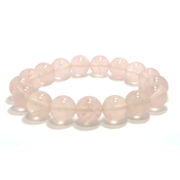 ローズクォーツ 【1点もの ブレスレット】 約12mm 約16cm 天然石 パワーストーン