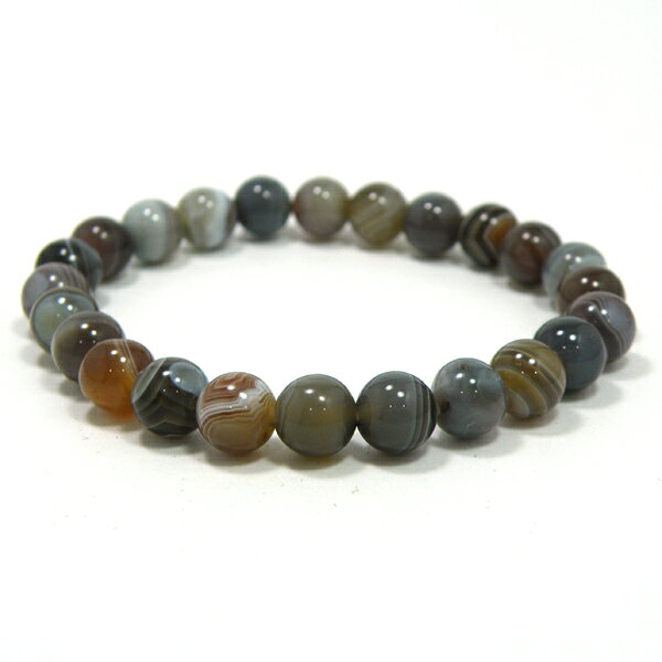ボツワナアゲート 【1点もの ブレスレット】 約8.5mm 約16cm 天然石 パワーストーン