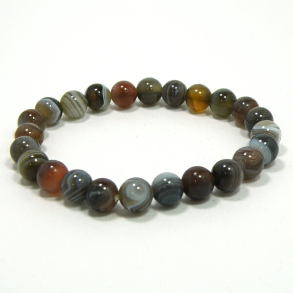 ボツワナアゲート 【1点もの ブレスレット】 約8.5mm 約16cm 天然石 パワーストーン