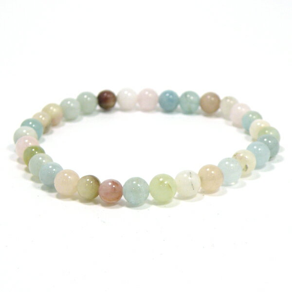 ミックスベリル【1点もの ブレスレット】 約6mm 約17cm 天然石 パワーストーン