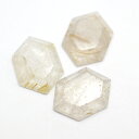 ルチルクォーツ 【ヘキサゴンルース 1点ものルース】 3個セット 約18x13x5mm ルース 天然石 原石 裸石