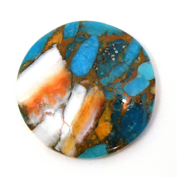 Turquoise - コパオイスターターコイズ ラウンドカボション 約22x22x4.2mm 【1点限定ルース】 天然石 パワーストーン