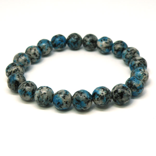 K2ストーン アズライト イン グラナイト 【1点もの ブレスレット】 約16cm 天然石 パワーストーン
