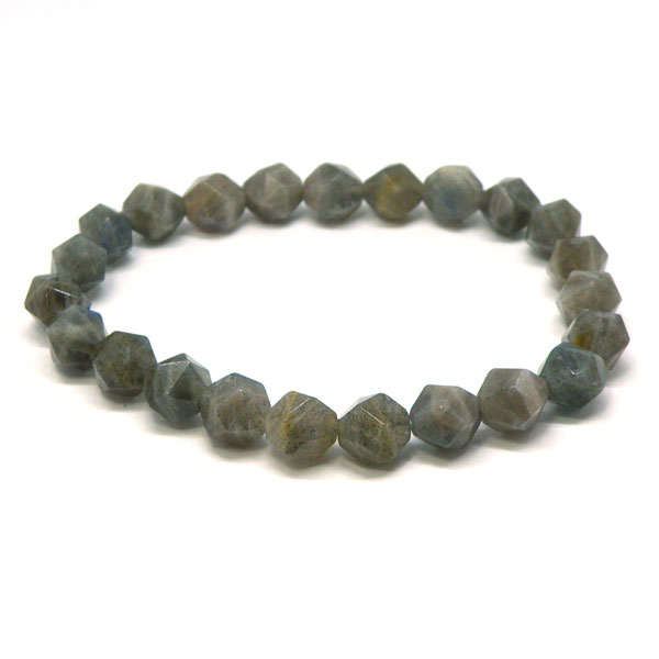 ラブラドライト カット【1点もの ブレスレット】 約16cm 天然石 パワーストーン