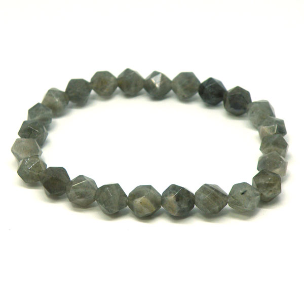 ラブラドライト カット【1点もの ブレスレット】 約16cm 天然石 パワーストーン