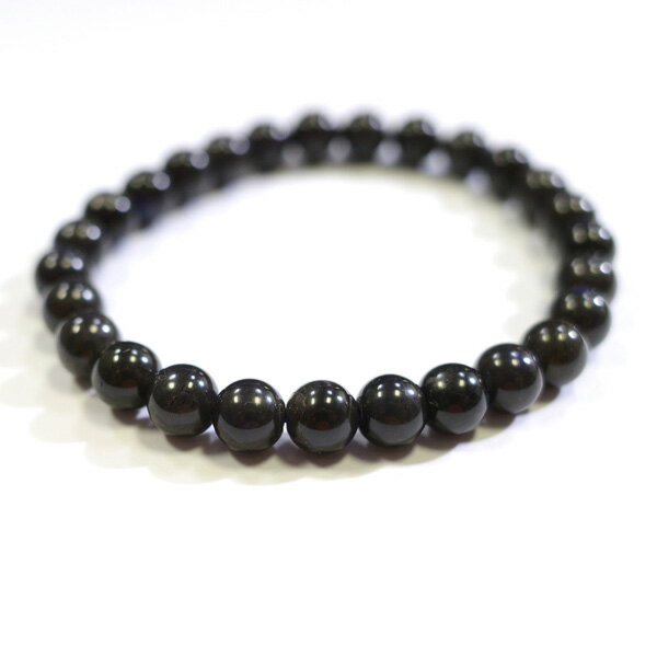 ラブラドライト ブラック 【1点もの ブレスレット】 約 14cm 天然石 パワーストーン