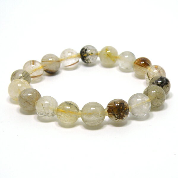 ルチルクォーツ 約10mm 【1点もの ブレスレット】 天然石 パワーストーン gs-sp-7776