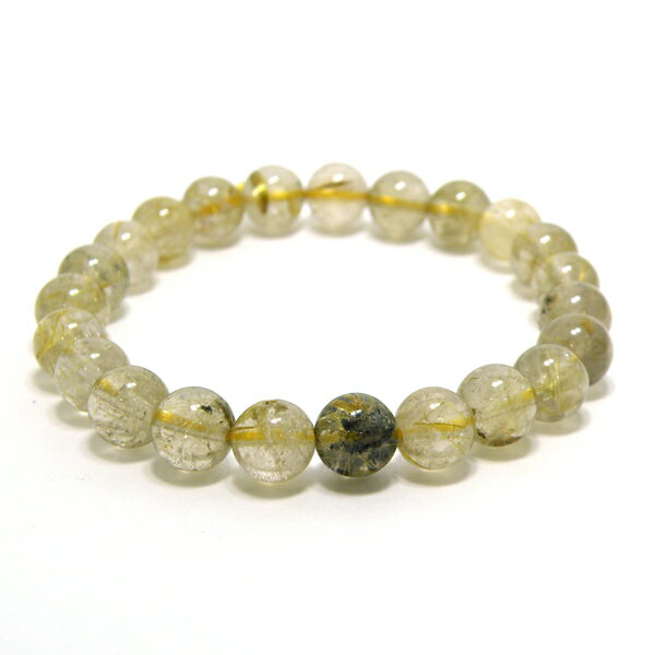 ルチルクォーツ 約8mm 【1点もの ブレスレット】 天然石 パワーストーン gs-sp-7791