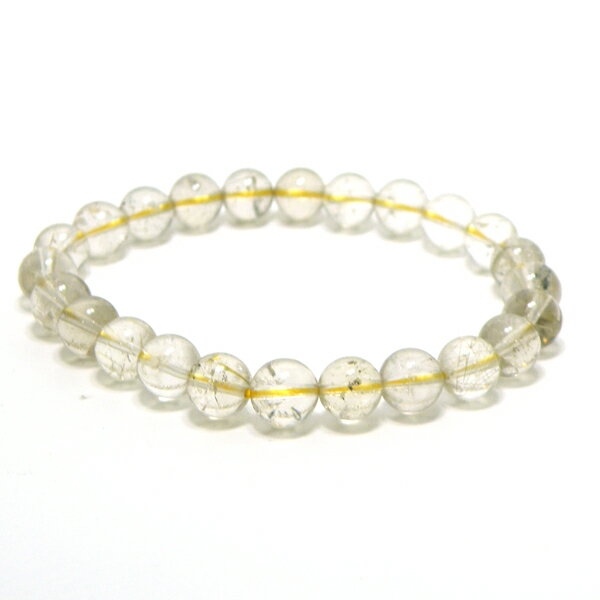 ルチルクォーツ 約8mm 【1点もの ブレスレット】 天然石 パワーストーン gs-sp-7793