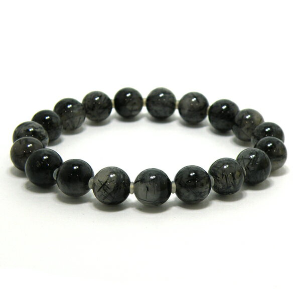 ブラックトルマリン 約10mm 【1点もの ブレスレット】 天然石 パワーストーン gs-sp-7796