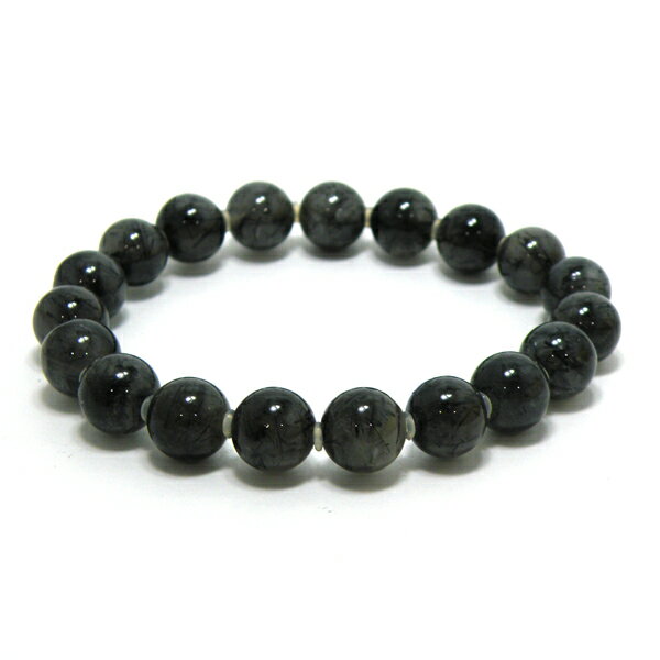 ブラックトルマリン 約10mm 【1点もの ブレスレット】 天然石 パワーストーン gs-sp-7797