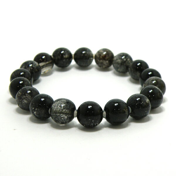 ブラックトルマリン 約11mm 【1点もの ブレスレット】 天然石 パワーストーン gs-sp-7800