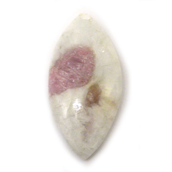 ルベライト トルマリンインクォーツ(Rubellite tourmaline in qurtz) カボション ルベライト トルマリンインクォーツ(Rubellite tourmaline in qurtz)は、 ルベライト(レッドトルマリン)、ピンクトルマリン(Pink tourmaline)等の トルマリン(Tourmaline) が内包された、クォーツ(qurtz)です。 白と赤・ピンク系の模様が面白い石です。 在庫限り。1点物ですので、気になる方はお早めにどうぞ。 商品番号：st-st-606 素材：ルベライト トルマリンインクォーツ(Rubellite tourmaline in qurtz) 商品名：カボション/1点もの サイズ：約 27x13.5x3.1mm ■取扱方法 ※お使いのブラウザにより色合いなど若干異なる場合があります。 ※天然由来の傷・ヒビ・欠け・付着物などが含まれている場合があります。 ※1点限定です。 ※時間差で売り切れの場合がございます。