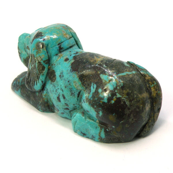 ターコイズ/イヌいぬ犬/約60x25x28mm/1点もの彫刻