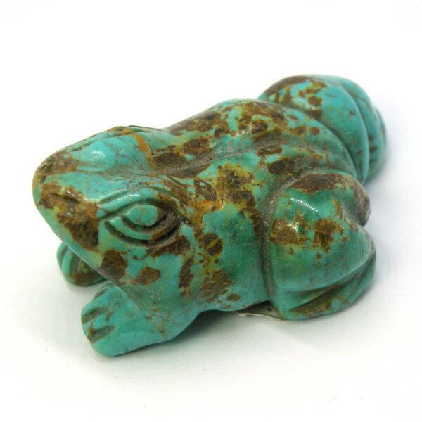 ターコイズ/かえる蛙フロッグ/約45x28x20mm/1点もの彫刻